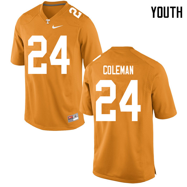 Youth #24 Trey Coleman Tennessee Volunteers College Football Jerseys Sale-Orange